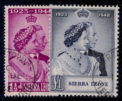 sierra-leone-gvi-sg203-204-1948-royal-silver-wedding-set-fine-used-cat-45