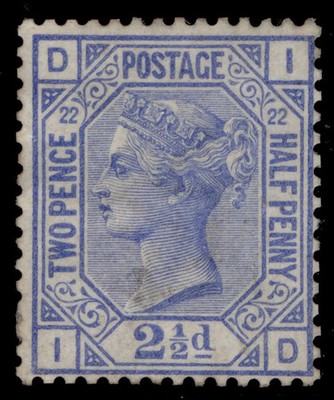 gb-qv-sg157-2d-blue-plate-22-unused-cat-250-id