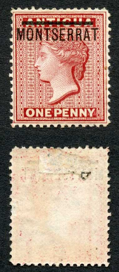 montserrat-sg1-1d-red-wmk-crown-cc-m-m-cat-35-pounds