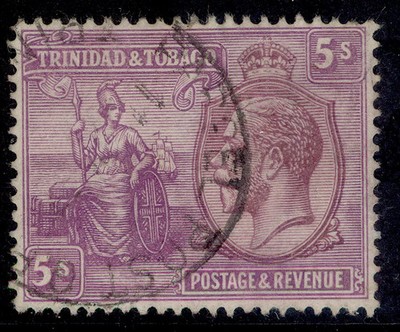 trinidad-tobago-gv-sg228-5s-dull-purple-mauve-fine-used-cat-50-cds-pmk