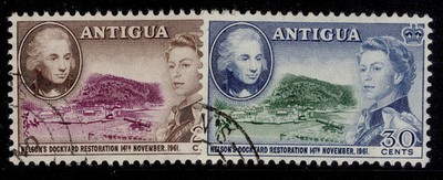 antigua-qeii-sg140-141-1961-restoration-of-nelsons-dockyard-set-fine-used