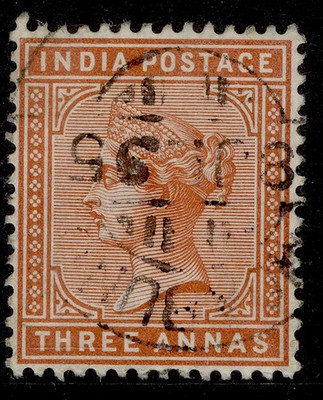 india-qv-sg94-3a-brown-orange-fine-used