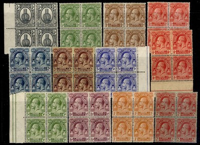 turks-caicos-gv-sg162-173-1922-26-wmk-script-set-in-blocks-nh-mint-cat-118