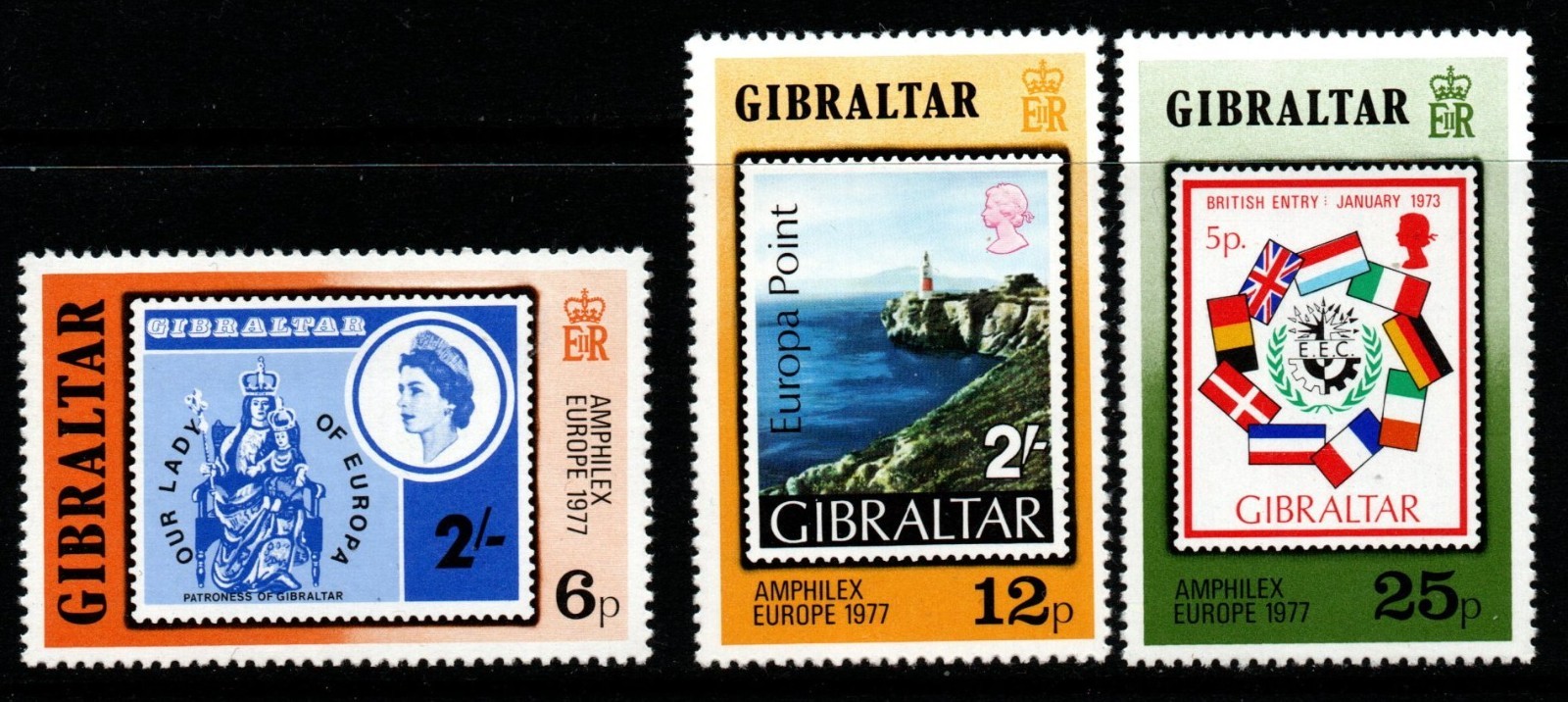gibraltar-sg390-2-1977-amphilex-stamp-exhibition-mnh
