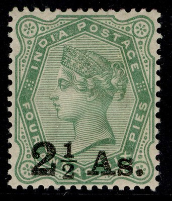 india-qv-sg102-2a-on-4a-yellow-green-m-mint-cat-13