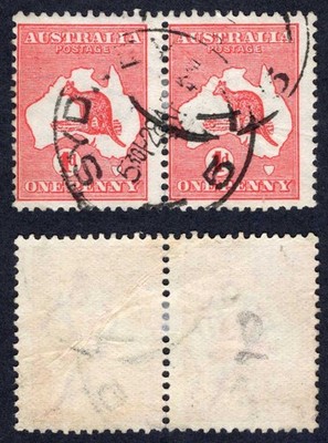 australia-sg2-1d-kangaroo-wmk-wide-crown-pair