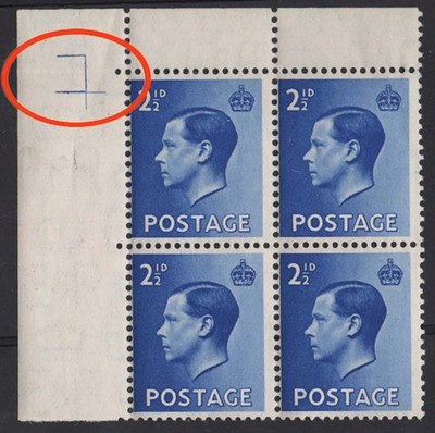 gb-1936-ke8-2d-top-left-corner-block-of-4-unmounted-mint-with-seldom-offered