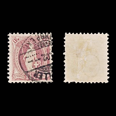 9458-switzerland-sg152ac-1f-medium-brownish-lilac-1891-sc-87c-mi63xca-used-c34