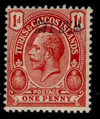 turks-caicos-islands-gv-sg140d-1d-red-nh-mint-cat-70-opt-inverted