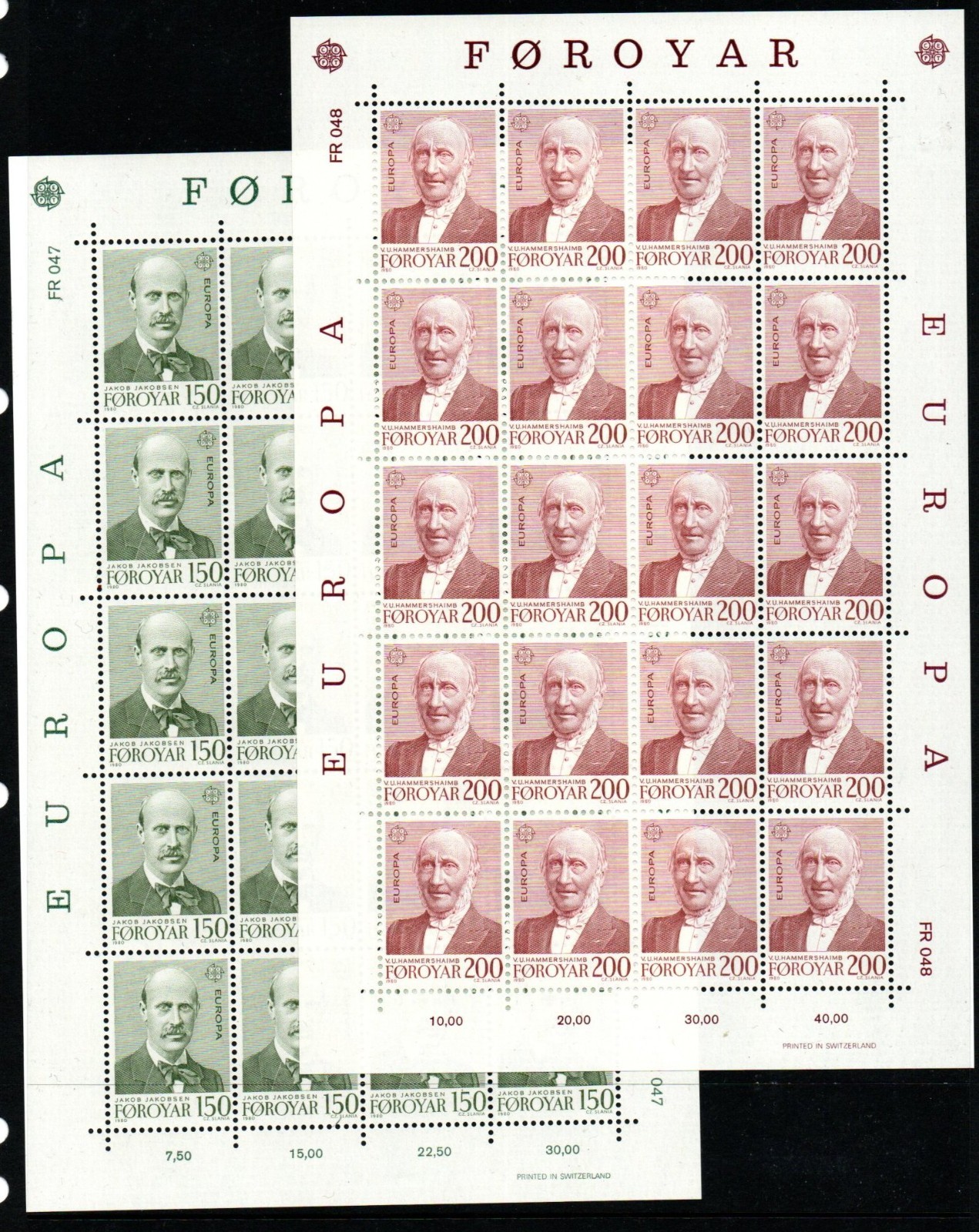 faroe-islands-sg52-3-1980-europa-sheetlets-mnh