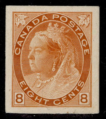 canada-qv-sg148-var-1898-8c-orange-imperforate-plate-proof-on-card