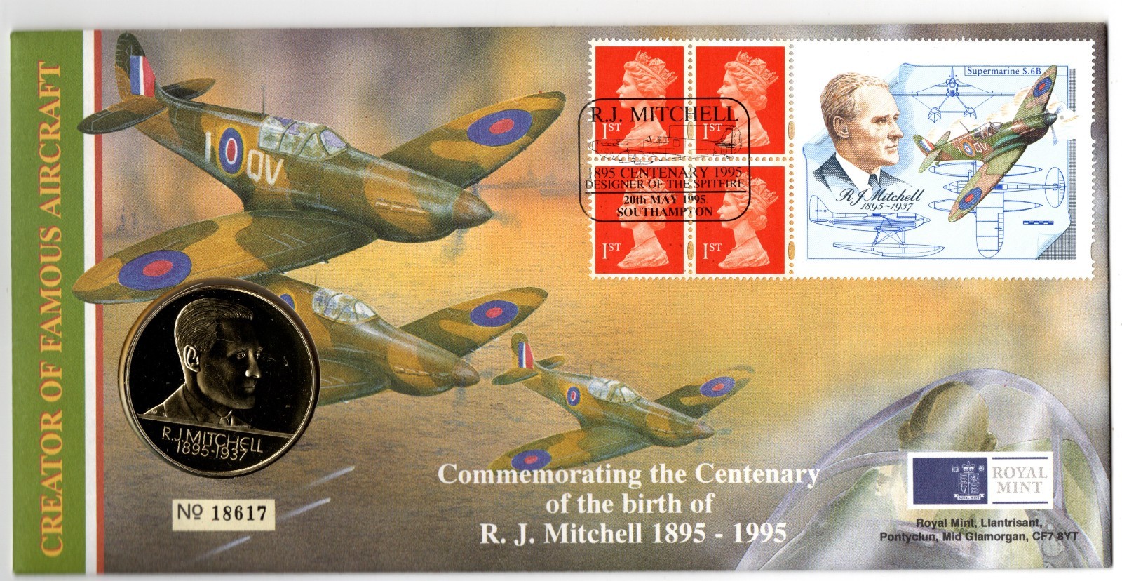 1895-1995-creator-of-famous-aircraft-centenary-r-j-mitchell-pr-medal-cover-pnc