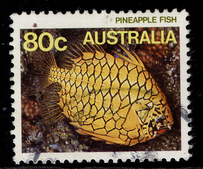 australia-qeii-sg934-1984-80c-pineconefish-fine-used