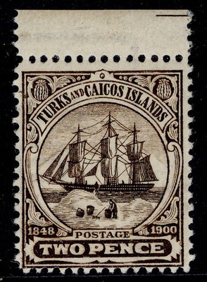 turks-caicos-islands-qv-sg103-2d-sepia-lh-mint