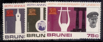 brunei-qeii-sg144-146-1966-unesco-set-nh-mint