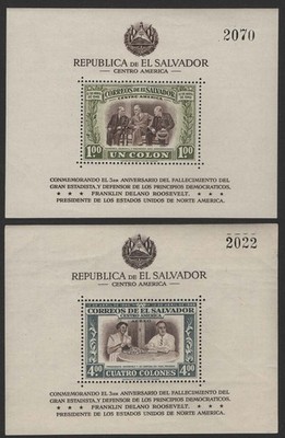 el-salvador-1948-roosevelt-pair-of-m-sheets-um-sg970a-976a