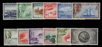 barbados-gvi-sg271-282-1950-complete-set-vlh-mint-cat-70