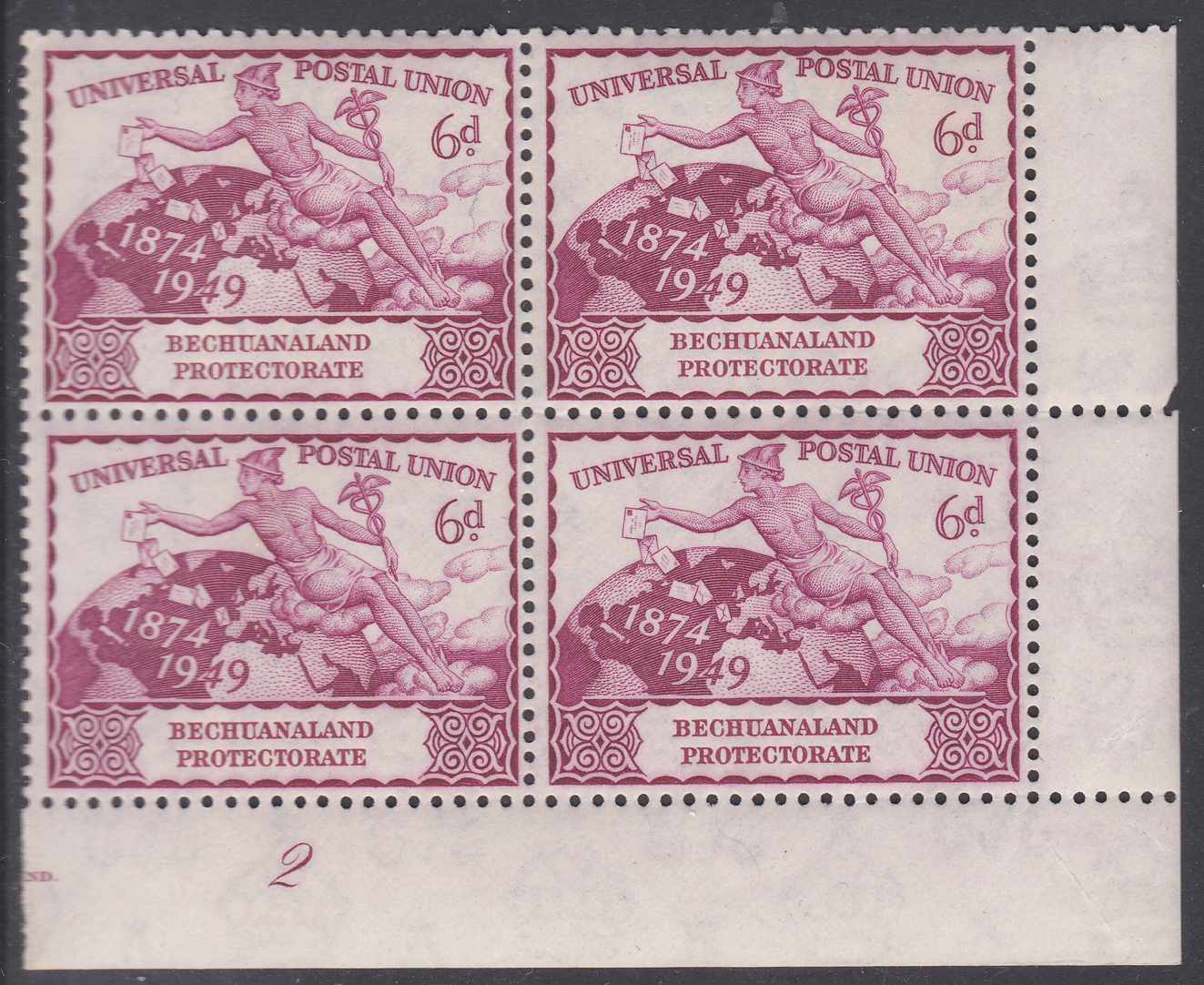 bechuanaland-sg140-6d-plate-block-of-4-cylinder-2-unmounted-mint