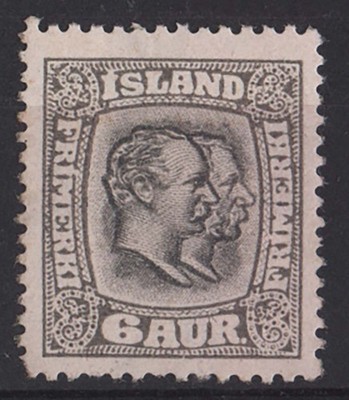 iceland-1914-6a-two-kings-sepia-grey-sg113-fine-mint-couple-nibbled-perfs
