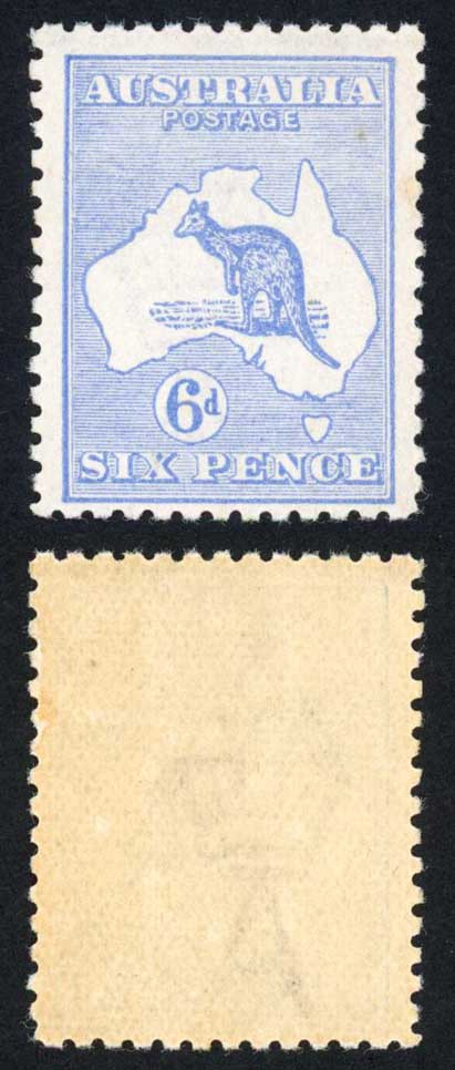australia-sg38b-6d-dull-blue-die-ii-kangaroo-wmk-3rd-crown-u-m-slightly-toned