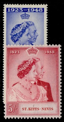 st-kitts-nevis-gvi-sg80-81-1948-royal-silver-wedding-set-m-mint-cat-12
