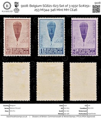 9108-belgium-sg621-623-set-of-3-1932-sc-251-253-mi344-346-mint-mh-c46