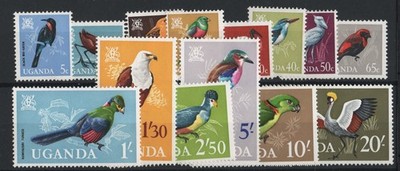 uganda-1965-birds-5c-20s-set-of-14-um-sg113-126