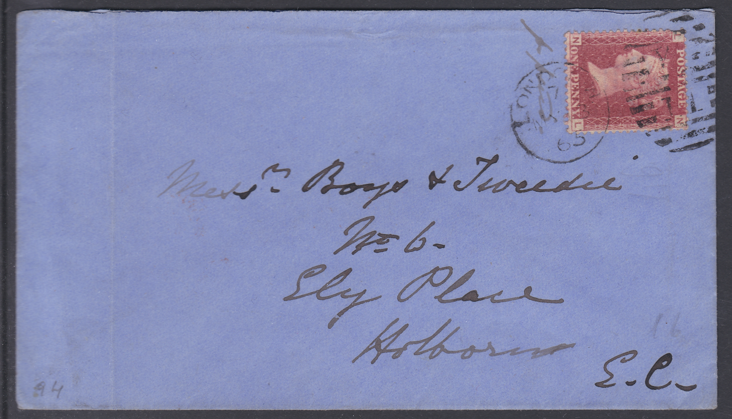 gb-queen-victoria-1d-penny-red-plate-94-blue-envelope-cover-used