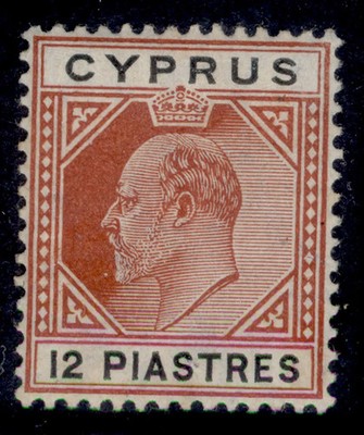 cyprus-edvii-sg69-12pi-chestnut-black-m-mint-cat-40