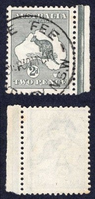 australia-sg35-2d-grey-kangaroo-wmk-narrow-crown-used-cat-10-pounds