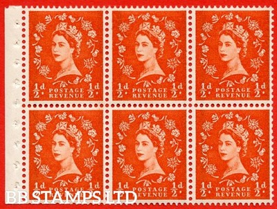 sg-587l-sb14-d-orange-red-an-unmounted-mint-booklet-pane-of-6-perf-b85086