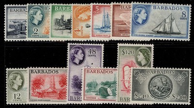 barbados-qeii-sg289-301-1953-61-complete-set-nh-mint-cat-80