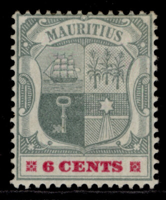 mauritius-qv-sg131-6c-green-rose-red-m-mint