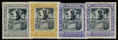 barbados-edvii-sg158-162a-1907-nelson-set-incs-2d-shades-m-mint-cat-750