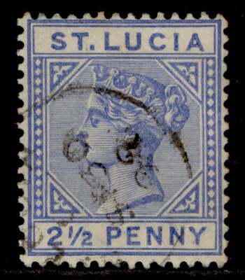 st-lucia-qv-sg46-2d-ultramarine-fine-used