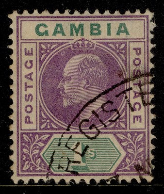 gambia-edvii-sg67-1s-violet-green-used-cat-65