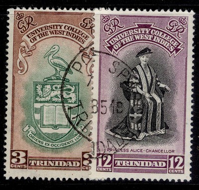 trinidad-tobago-gvi-sg265-266-1951-bwi-university-college-set-fine-used