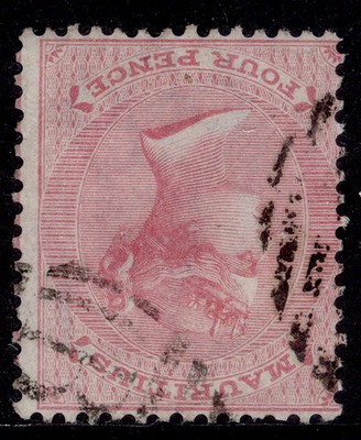 mauritius-qv-sg62w-4d-rose-wmk-inverted-fine-used-cat-40