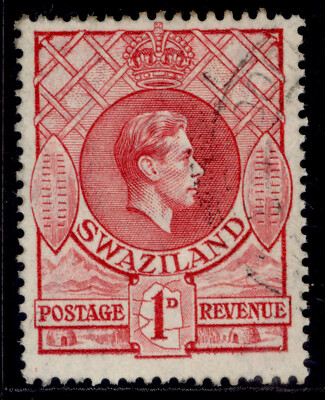 swaziland-gvi-sg29a-1d-rose-red-fine-used-perf-13-x-14