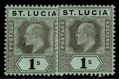 st-lucia-edvii-sg74-75-1s-shade-varieties-m-mint-cat-55