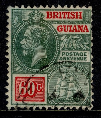 british-guiana-gv-sg280-60c-green-rosine-used-cat-60