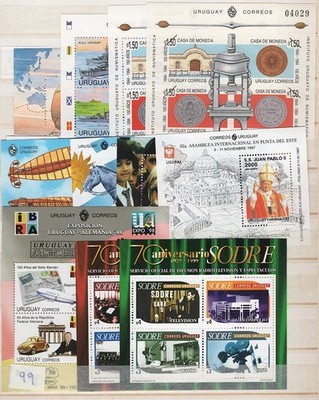 uruguay-1993-1999-group-of-11-um-m-sheets-various-themes-incl-horses-ships