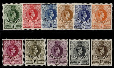 swaziland-gvi-sg28-38a-1938-54-complete-set-nh-mint-cat-95