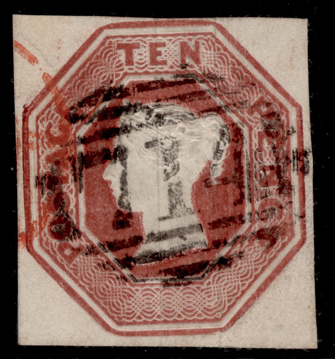 gb-qv-sg57-scarce-10d-brown-cut-square-fine-used-cat-1500