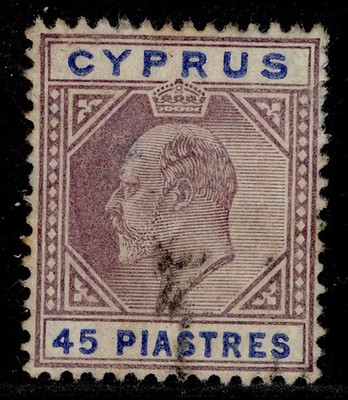 cyprus-edvii-sg71-45pi-dull-purple-ultramarine-used-cat-225