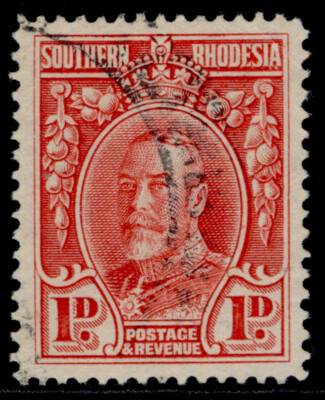 southern-rhodesia-gv-sg16-1d-scarlet-fine-used-line-perf-12