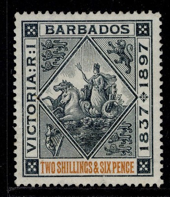 barbados-qv-sg124-2s-6d-blue-black-orange-unused-cat-120