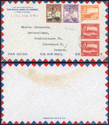antigua-kgvi-values-to-1-on-airmail-cover-to-denmark