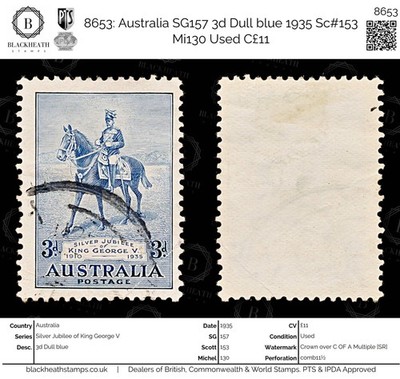 8653-australia-sg157-3d-dull-blue-1935-sc-153-mi130-used-c11
