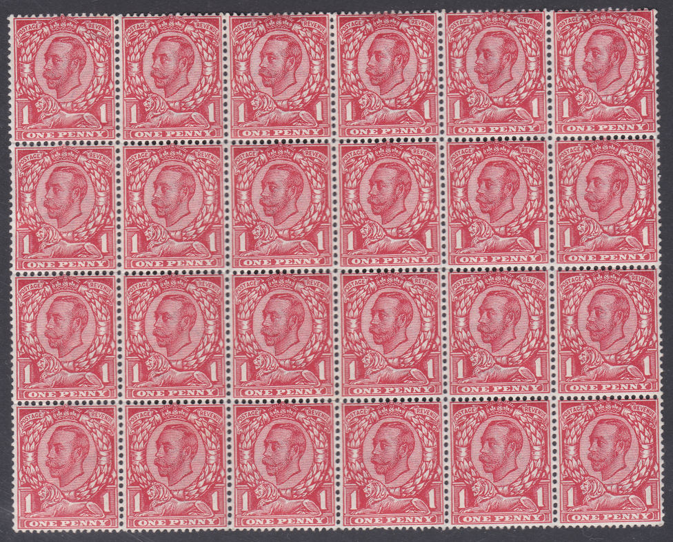 sg341-n11-2-1d-bright-scarlet-crown-die-ii-block-of-24-unmounted-mint